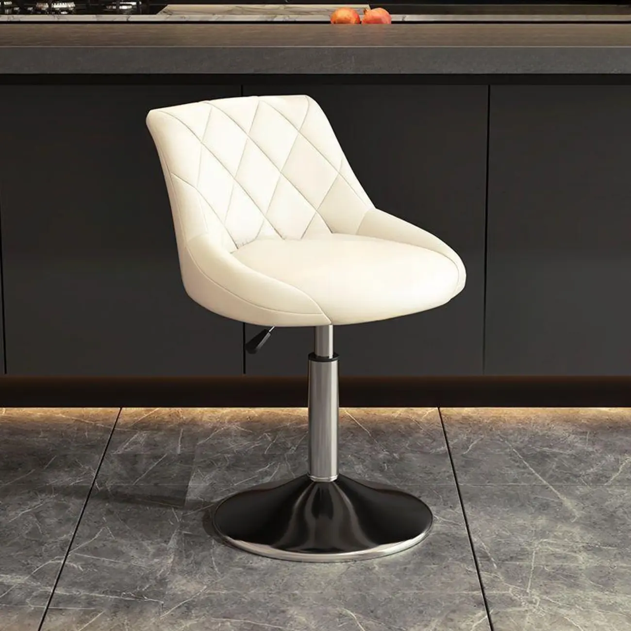 Modern Bucket Adjustable Swivel Leather Bar Stools Image - 9 | homeyfad