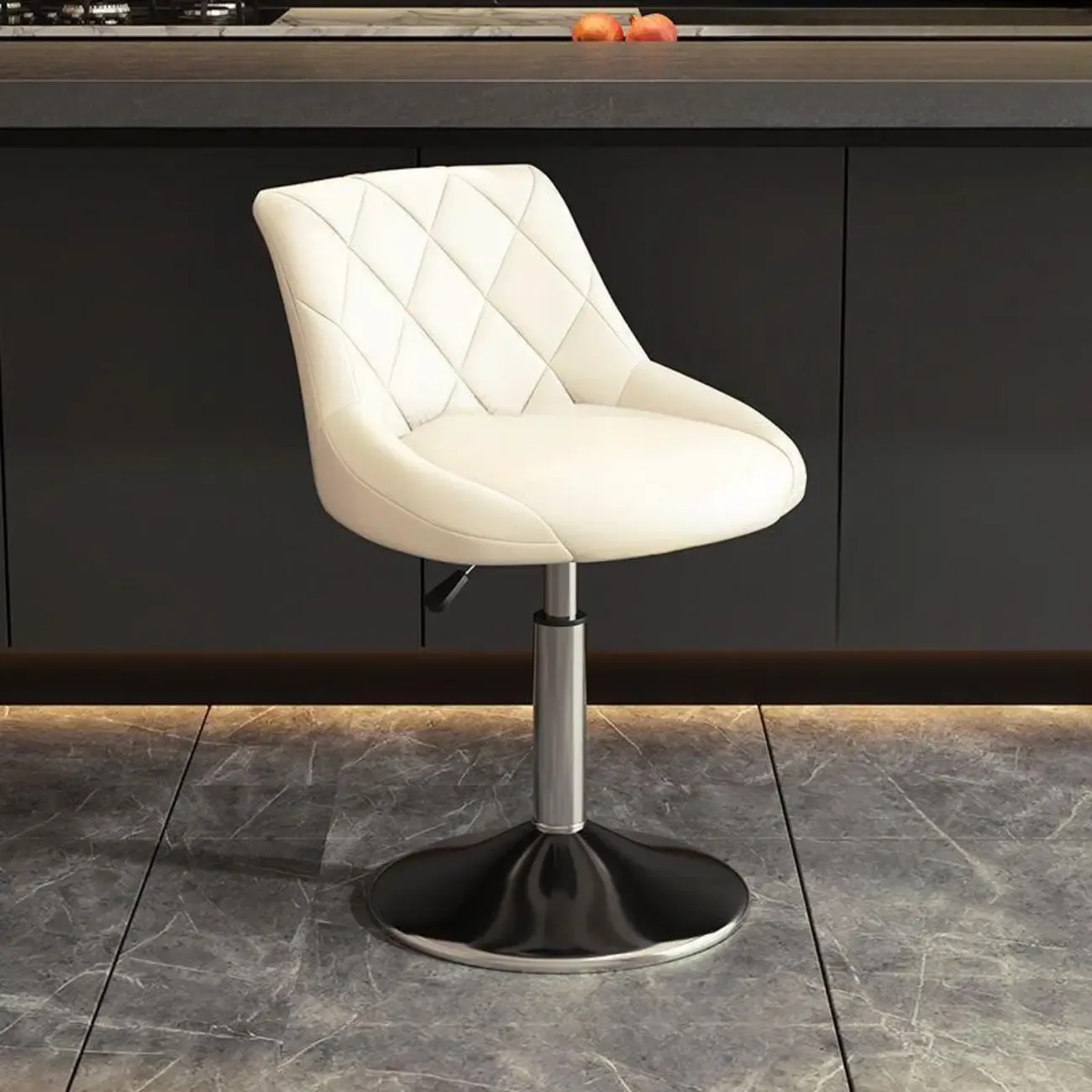 Modern Bucket Adjustable Swivel Leather Bar Stools Image - 9