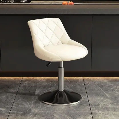 Modern Bucket Adjustable Swivel Leather Bar Stools Image - 9