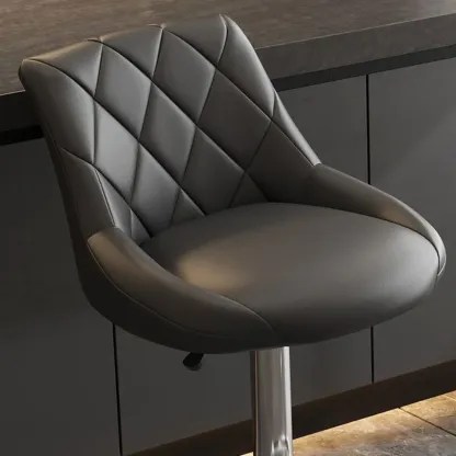 Modern Bucket Adjustable Swivel Leather Bar Stools Image - 11