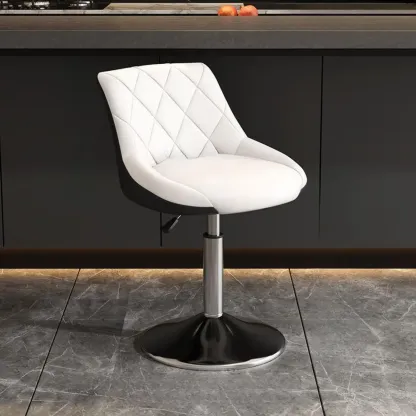 Modern Bucket Adjustable Swivel Leather Bar Stools Image - 12
