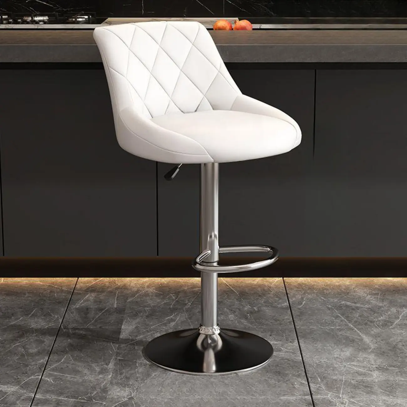 Modern Bucket Adjustable Swivel Leather Bar Stools Image - 19 | homeyfad