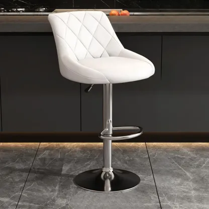 Modern Bucket Adjustable Swivel Leather Bar Stools Image - 19