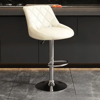 Modern Bucket Adjustable Swivel Leather Bar Stools Image - 21