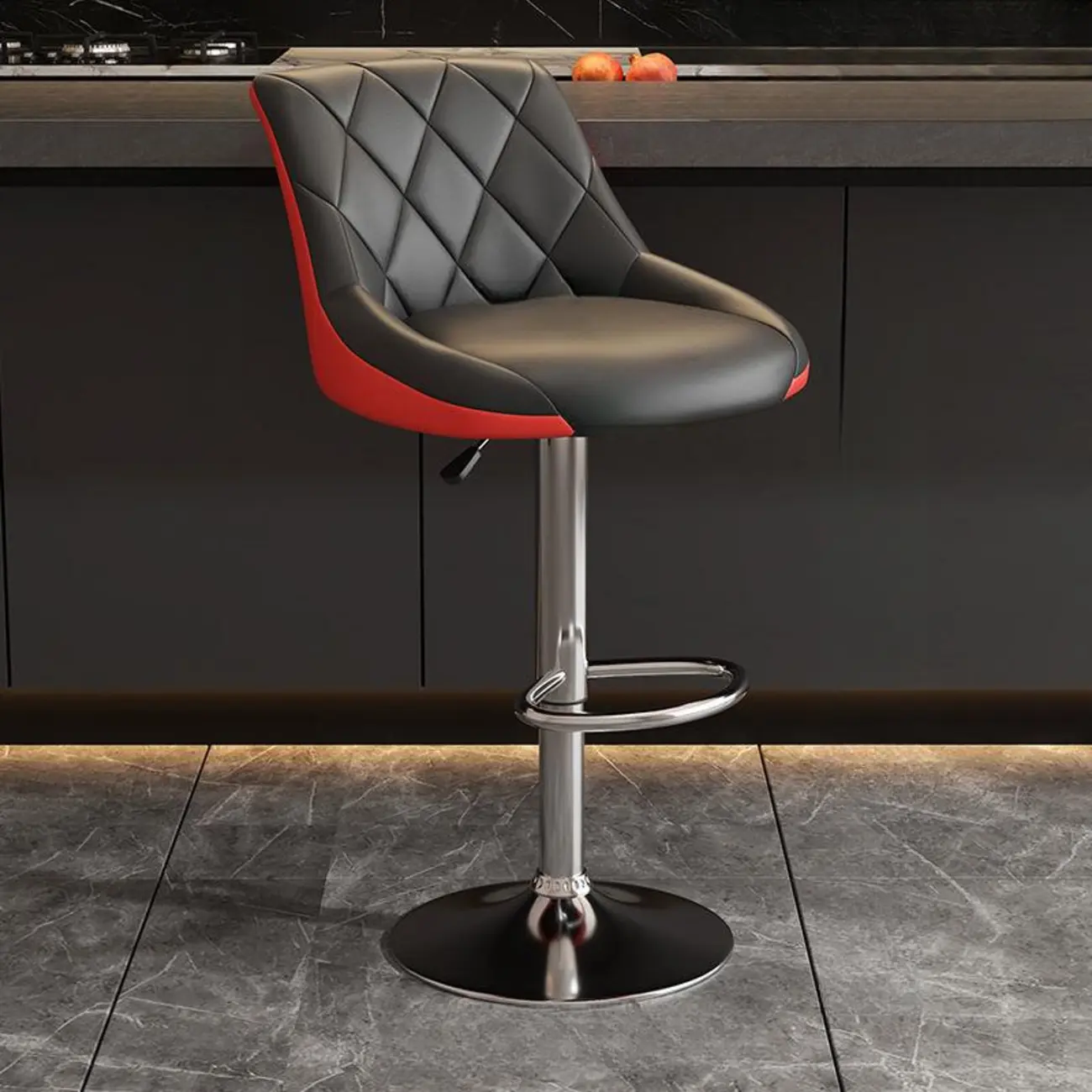 Modern Bucket Adjustable Swivel Leather Bar Stools Image - 23 | homeyfad