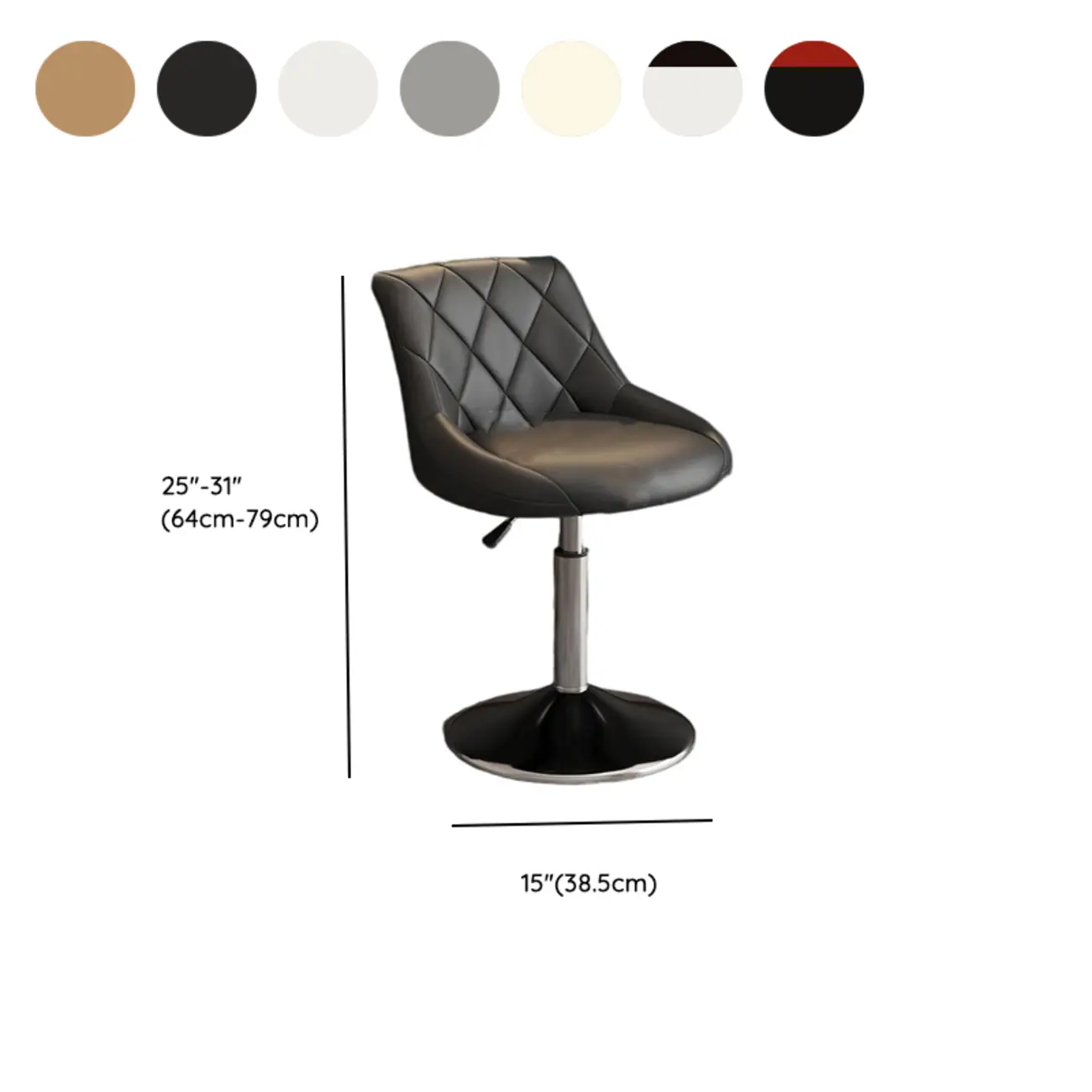 Modern Bucket Adjustable Swivel Leather Bar Stools #size | homeyfad