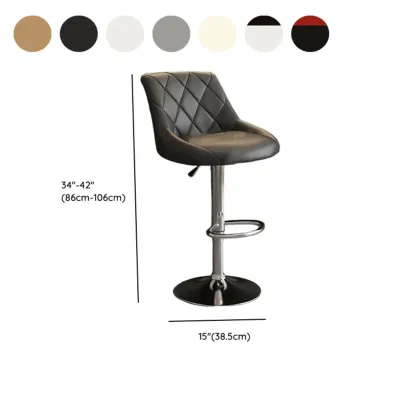 Modern Bucket Adjustable Swivel Leather Bar Stools Image - 25