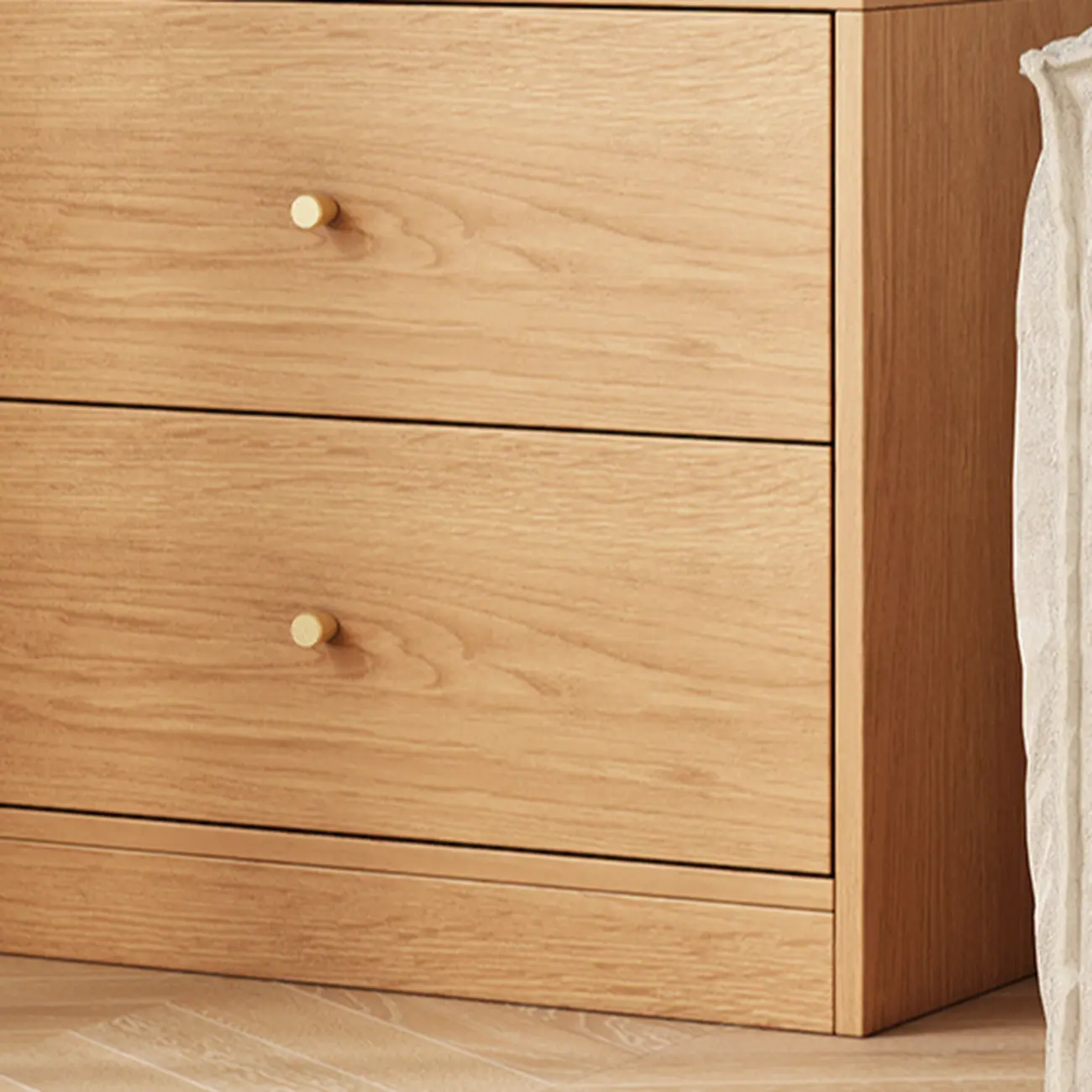 Modern Sepia Timber Corner Bookcase with 2 Drawers Image - 14 | homeyfad