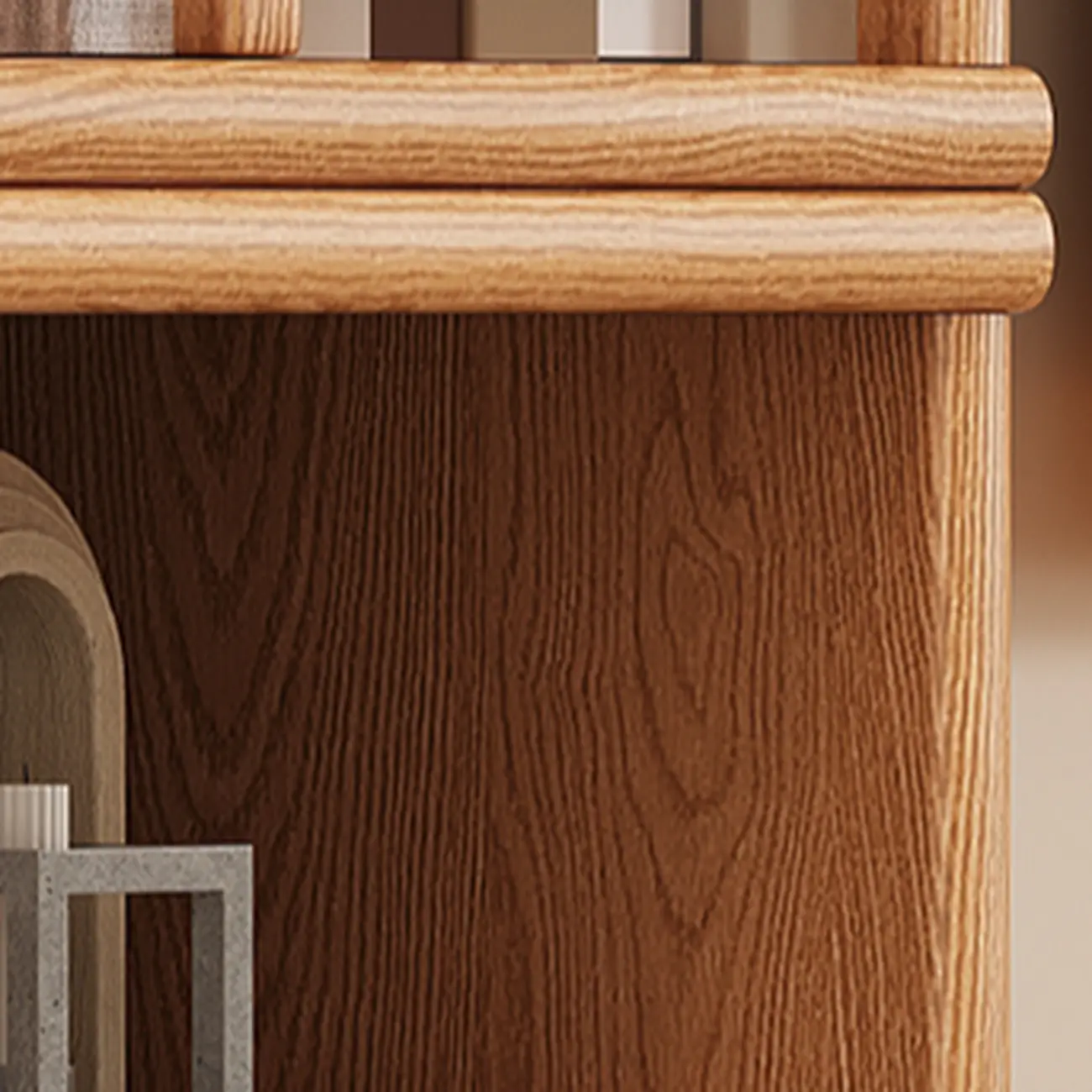 Living Room Cherry Wood Horizontal Open Bookcase Image - 12 | homeyfad