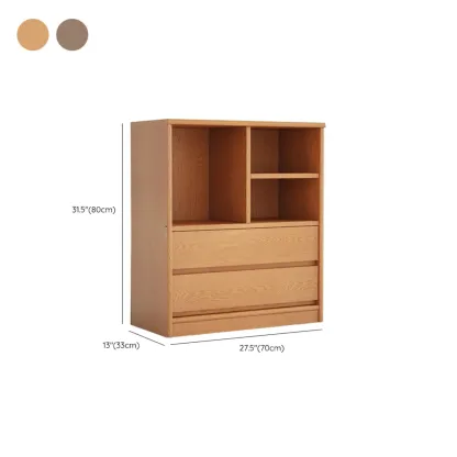 Living Room Cherry Wood Horizontal Open Bookcase #size