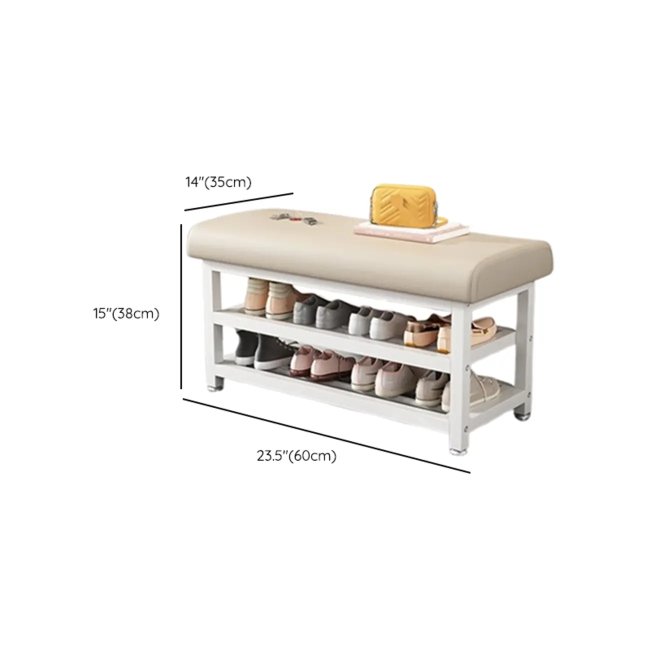 Multi-Purpose Stylish Solid Color Metal Upholstered Indoor Bench Image - 22 | homeyfad