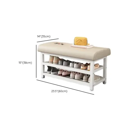 Multi-Purpose Stylish Solid Color Metal Upholstered Indoor Bench Image - 22