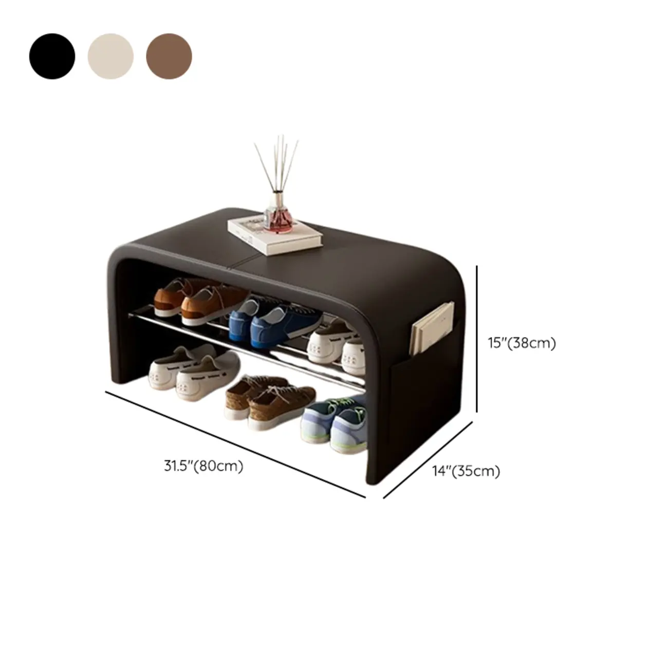 Multi-Purpose Stylish Solid Color Metal Upholstered Indoor Bench Image - 23 | homeyfad