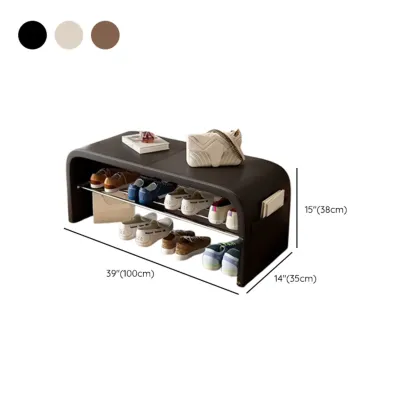 Multi-Purpose Stylish Solid Color Metal Upholstered Indoor Bench Image - 24