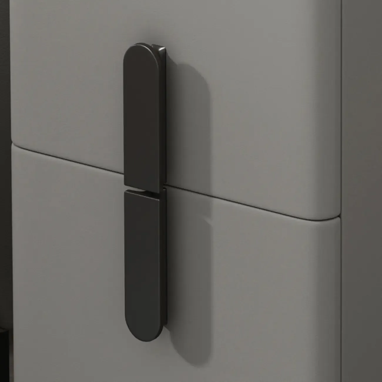 Trendy Gray Bedside 2-Drawer Nightstand with Stone Top Image - 4