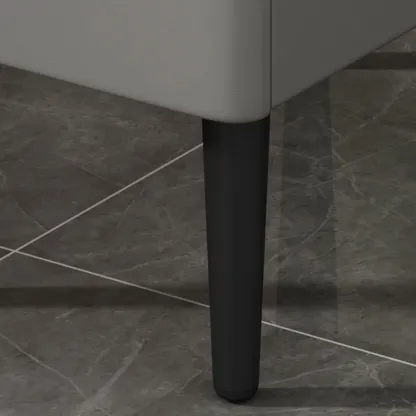 Trendy Gray Bedside 2-Drawer Nightstand with Stone Top Image - 8