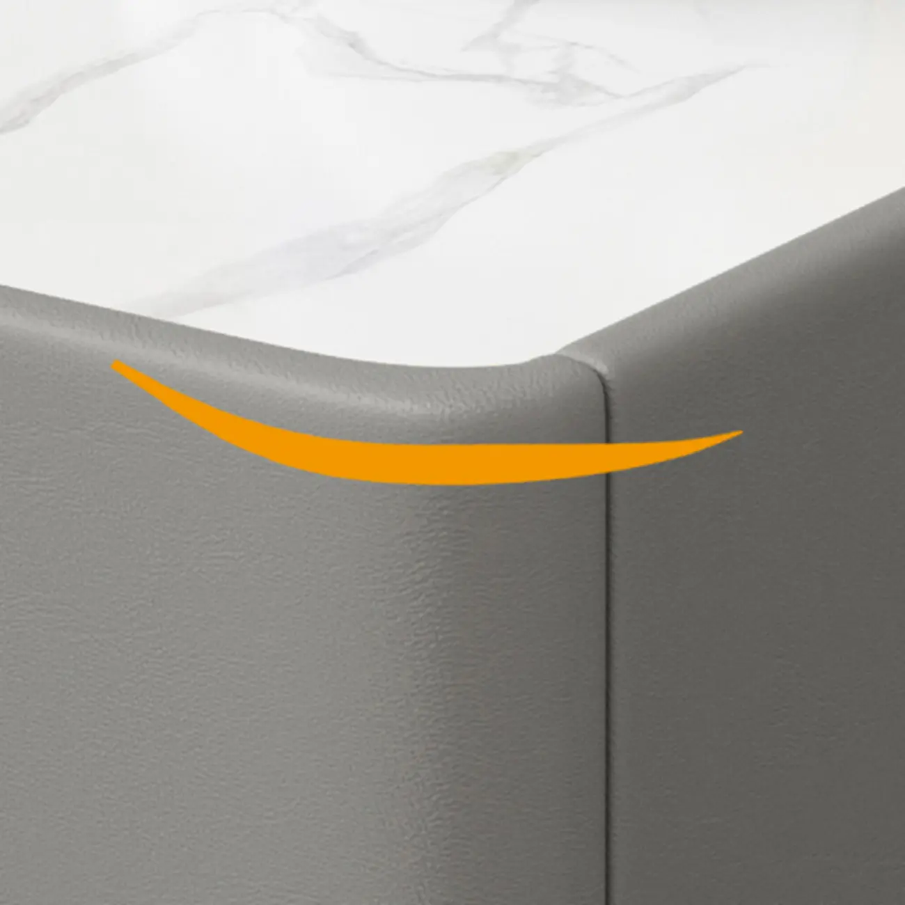 Trendy Gray Bedside 2-Drawer Nightstand with Stone Top Image - 10 | homeyfad