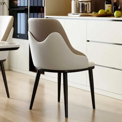 Modern Faux Leather Upholstered Dining Chair for Restaurants Image - 4