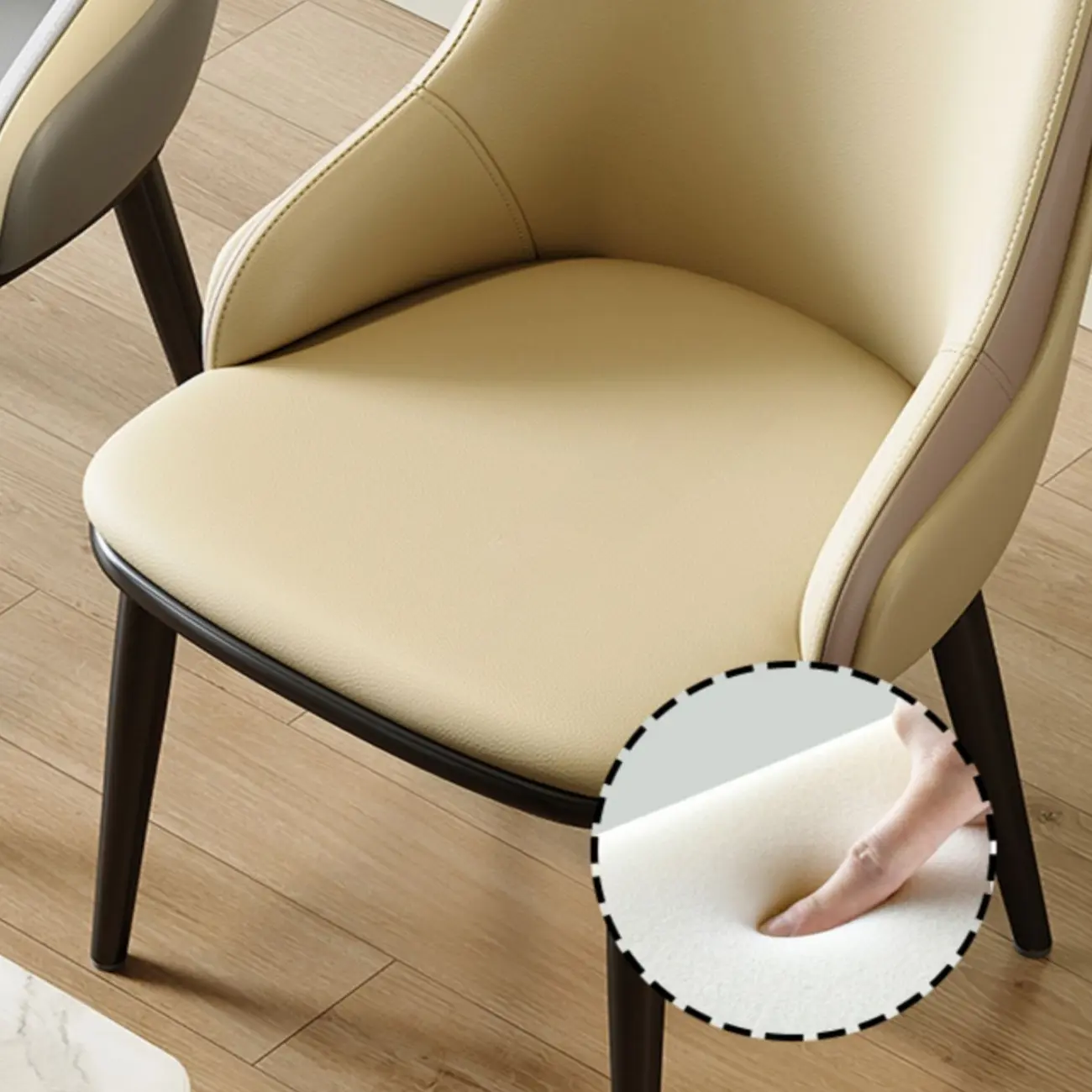 Modern Faux Leather Upholstered Dining Chair for Restaurants Image - 5 | homeyfad