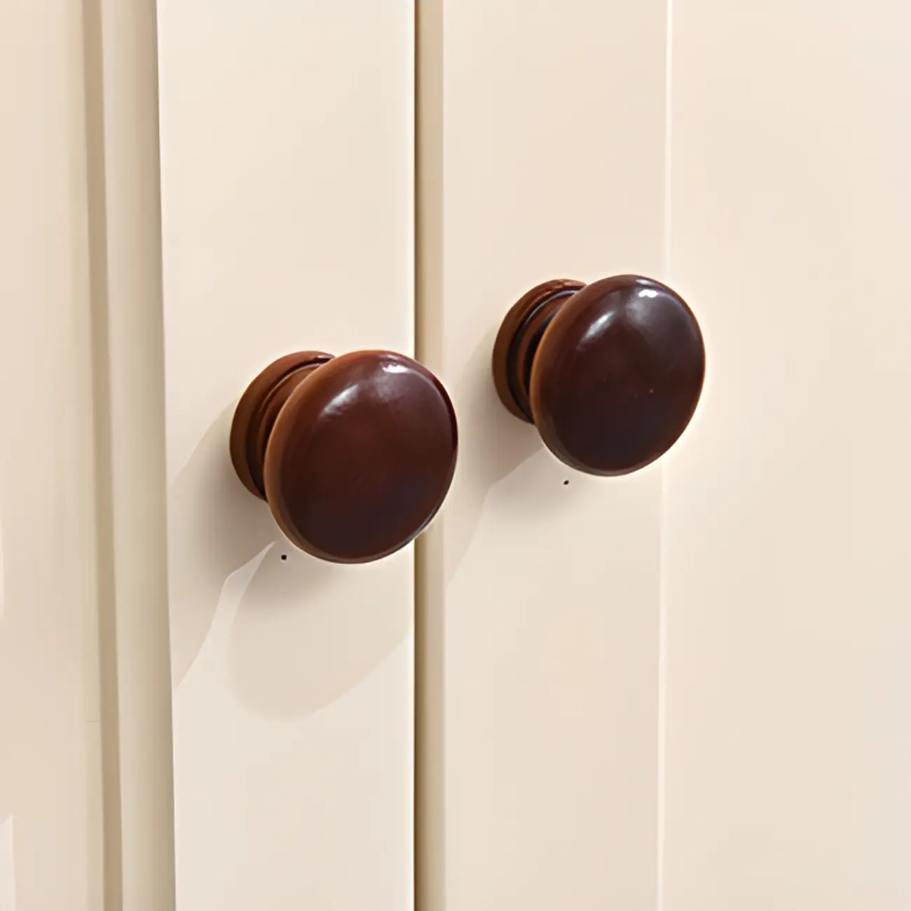 Vintage White Wood Sideboard with Glass Doors Image - 12 | homeyfad