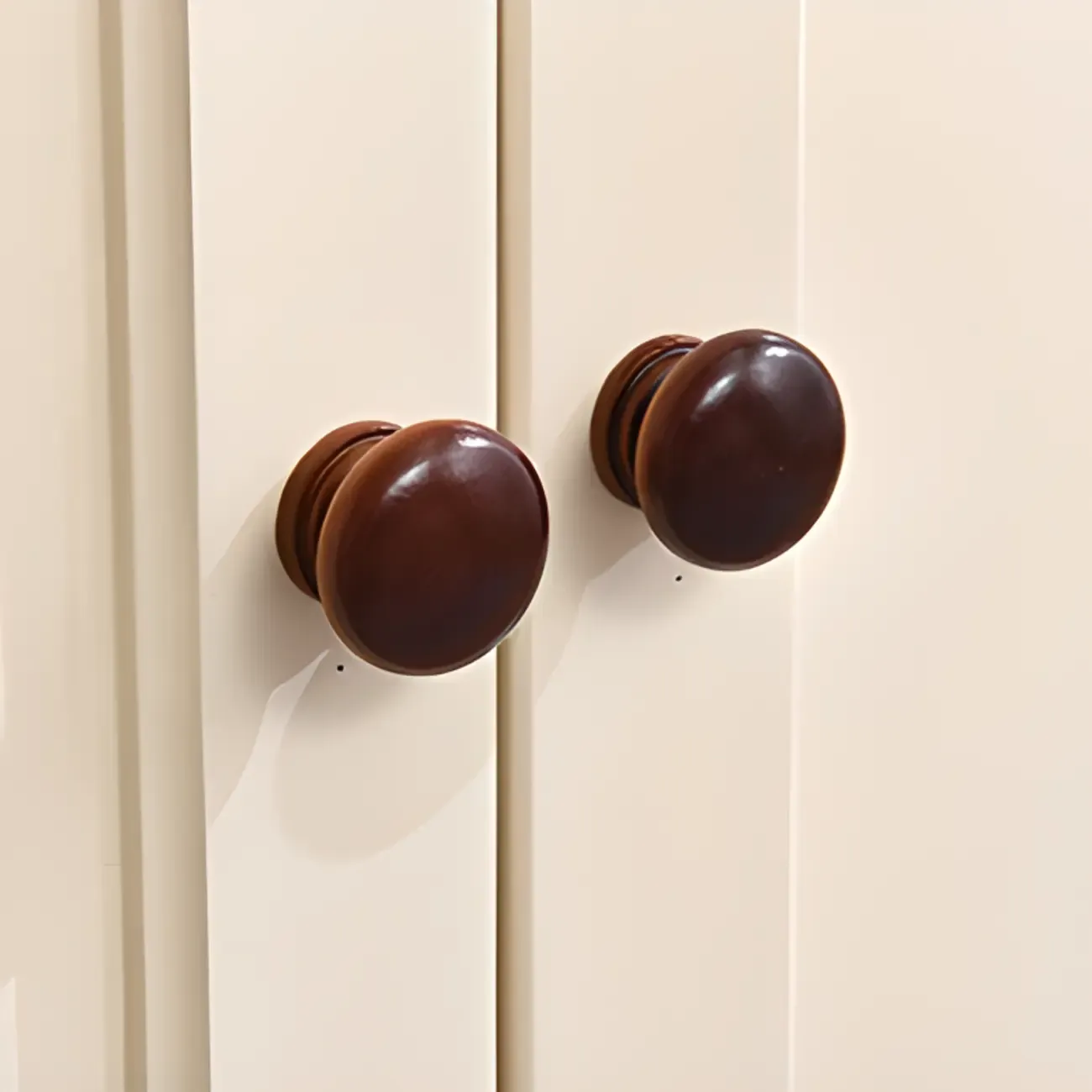 Vintage White Wood Sideboard with Glass Doors Image - 12