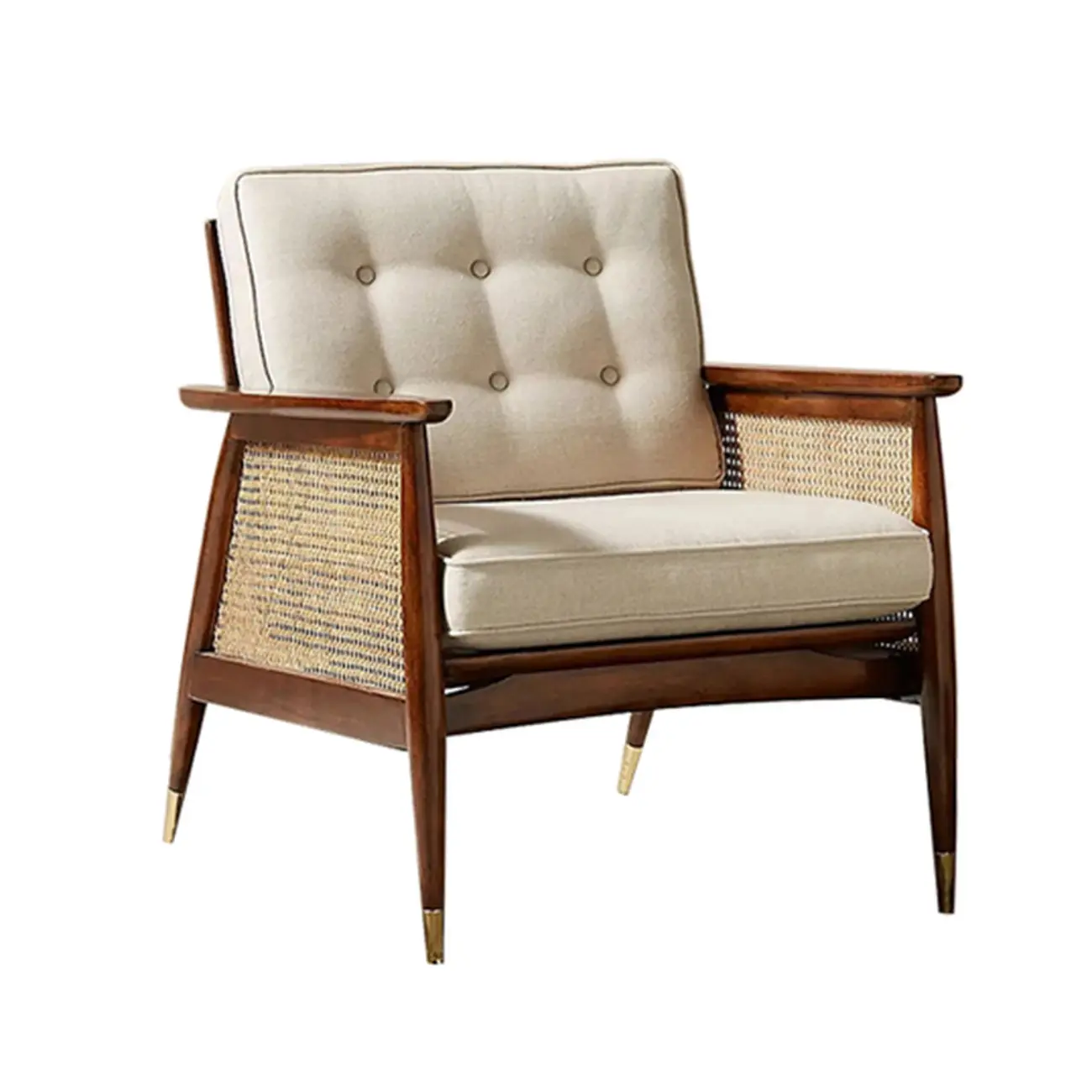 Glam Flannel High Back White Arm Accent Chair Image - 2 | homeyfad