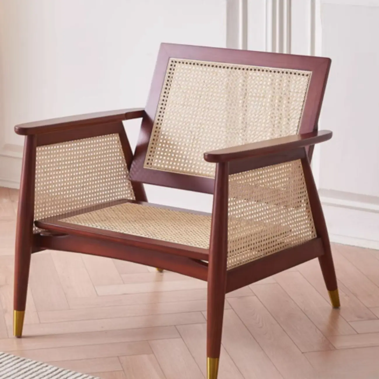 Glam Flannel High Back White Arm Accent Chair Image - 7 | homeyfad