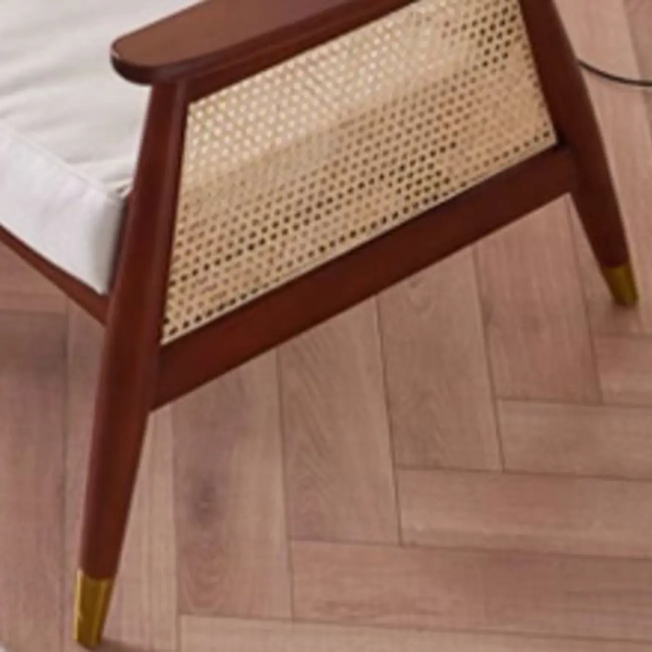 Glam Flannel High Back White Arm Accent Chair Image - 8 | homeyfad