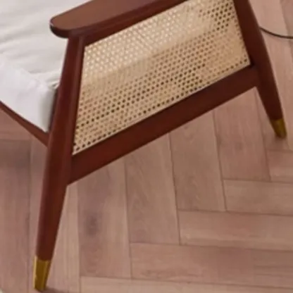 Glam Flannel High Back White Arm Accent Chair Image - 8