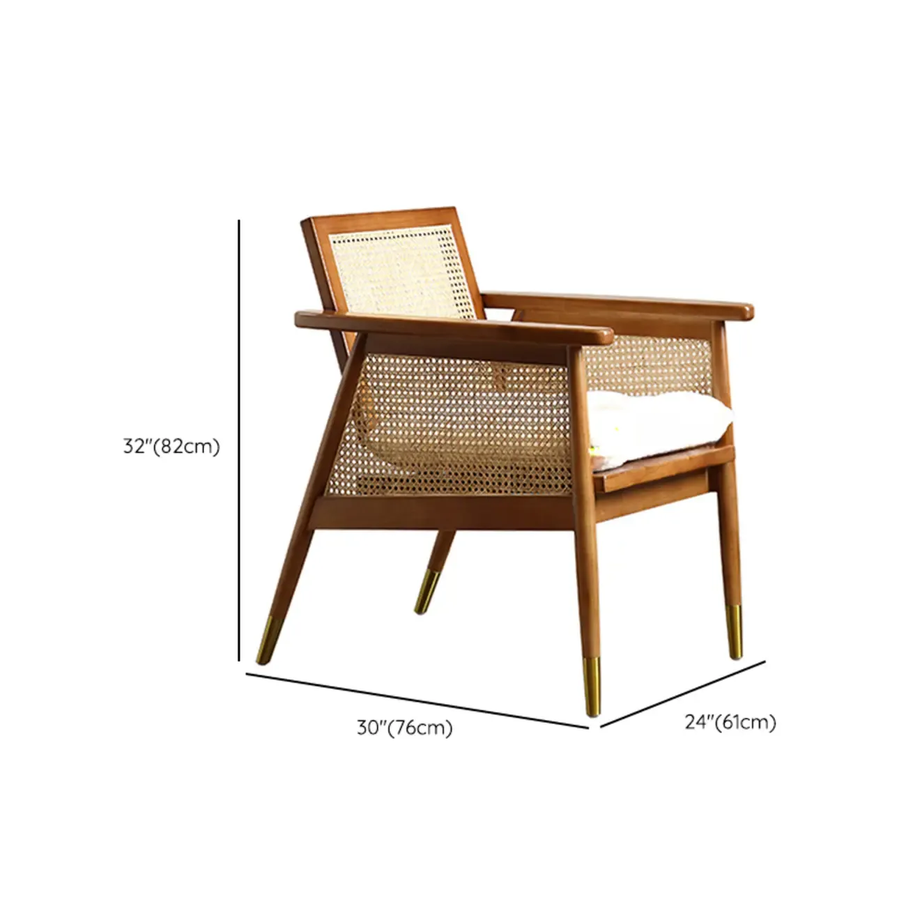 Glam Flannel High Back White Arm Accent Chair Image - 14