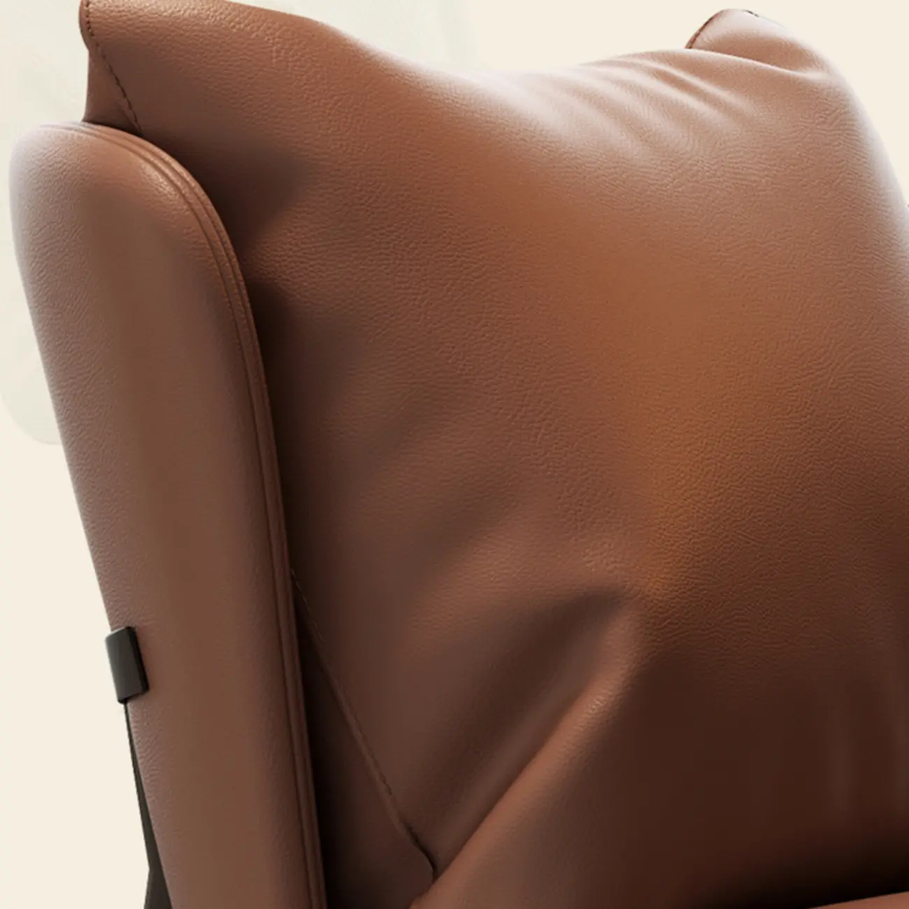 Modern Cat-Resistant Leather Accent Chair with Ottoman Image - 5 | homeyfad