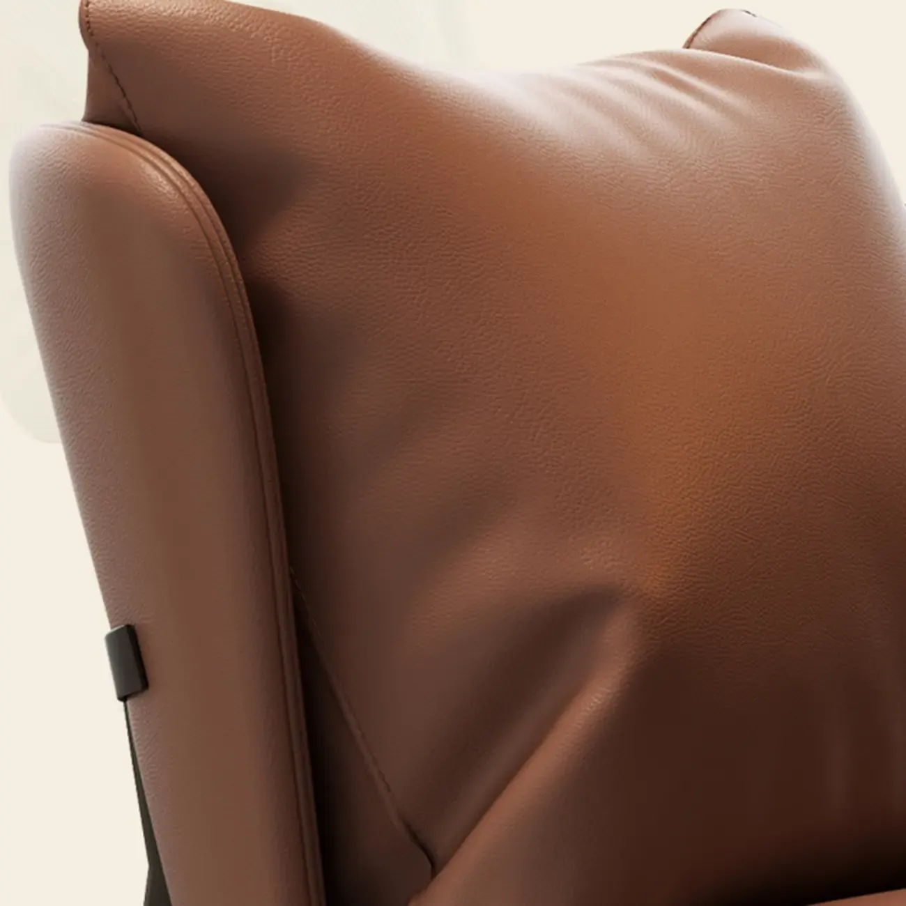 Modern Cat-Resistant Leather Accent Chair with Ottoman Image - 5