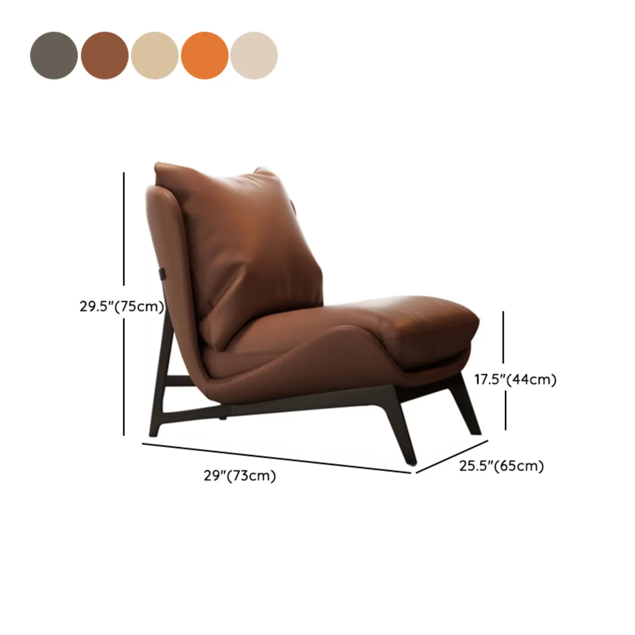 Modern Cat-Resistant Leather Accent Chair with Ottoman #size | homeyfad