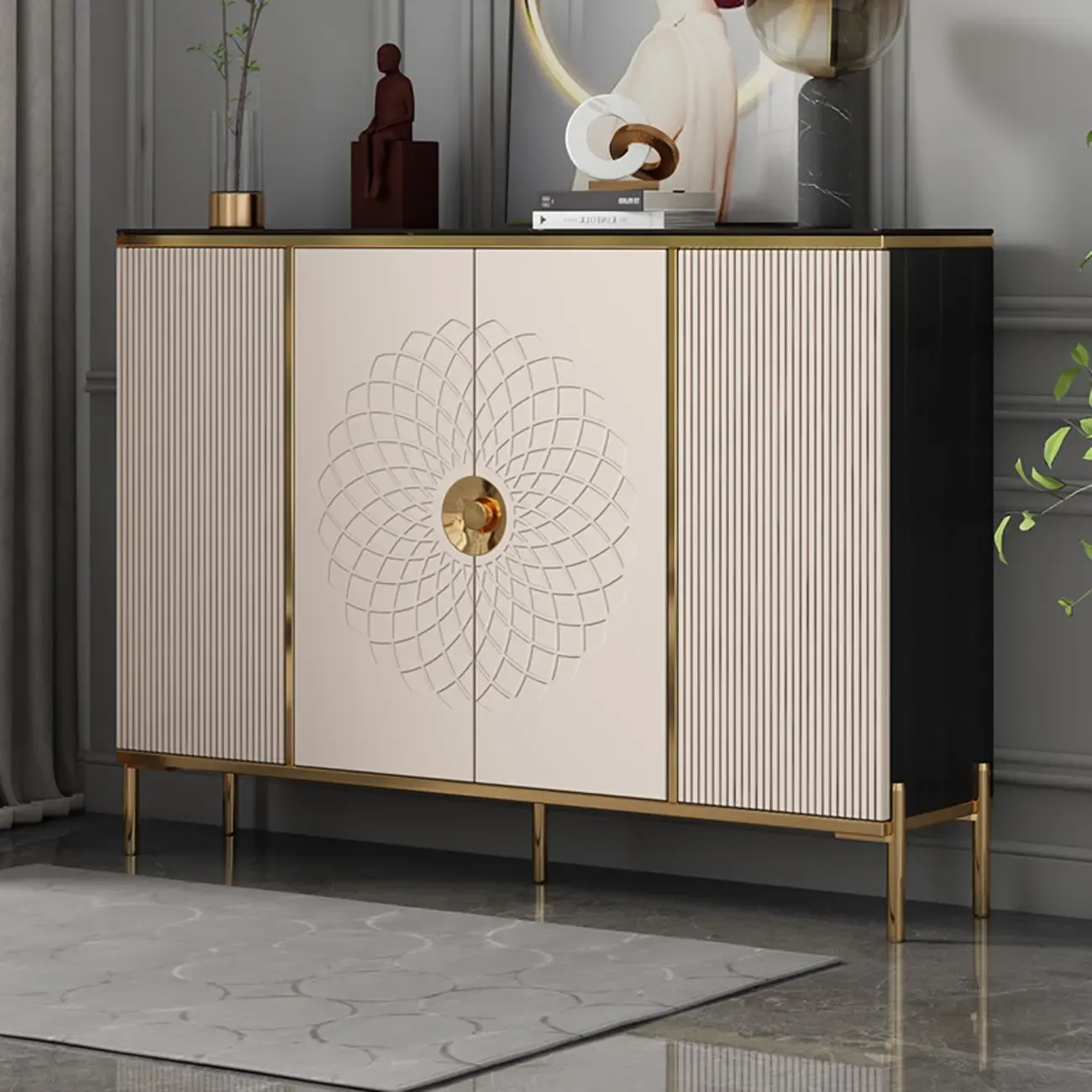 Freestanding Stylish Adjustable Shelves Shoe Storage Cabinet Image - 1