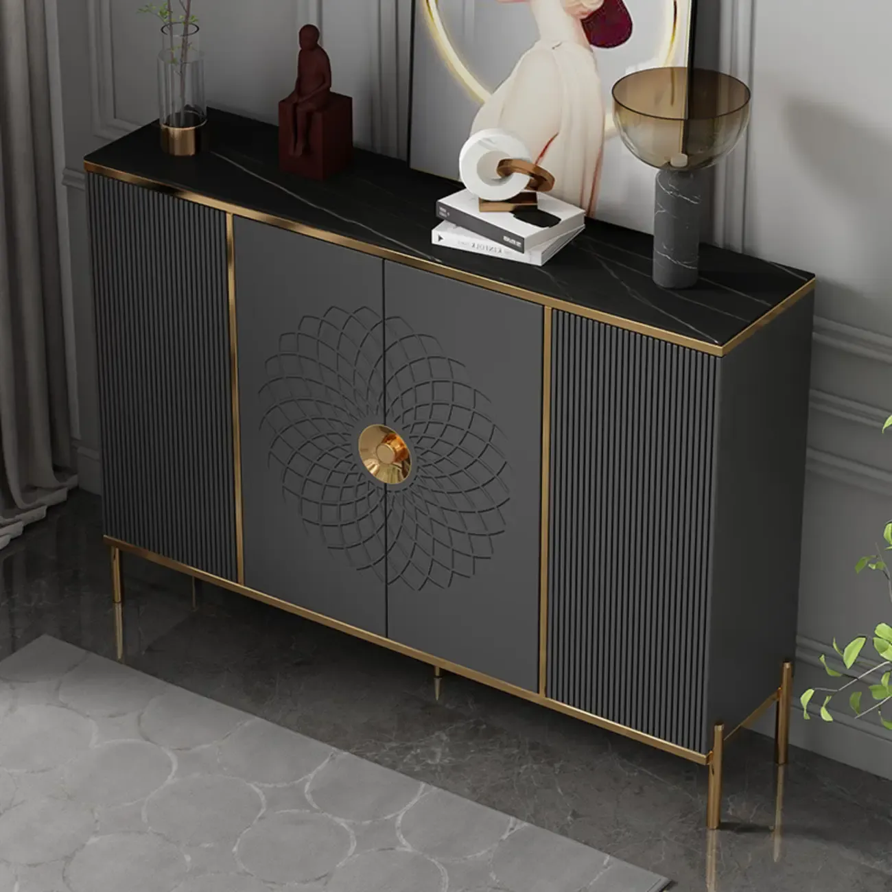 Freestanding Stylish Adjustable Shelves Shoe Storage Cabinet Image - 4