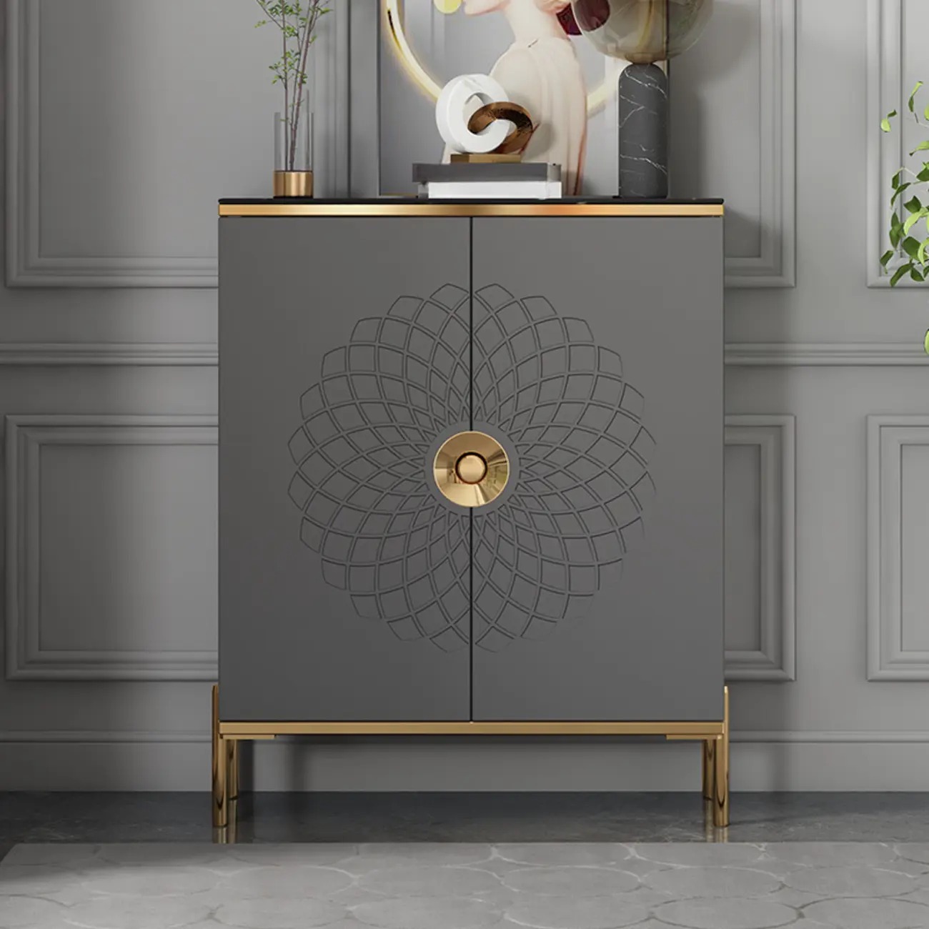 Freestanding Stylish Adjustable Shelves Shoe Storage Cabinet Image - 9 | homeyfad