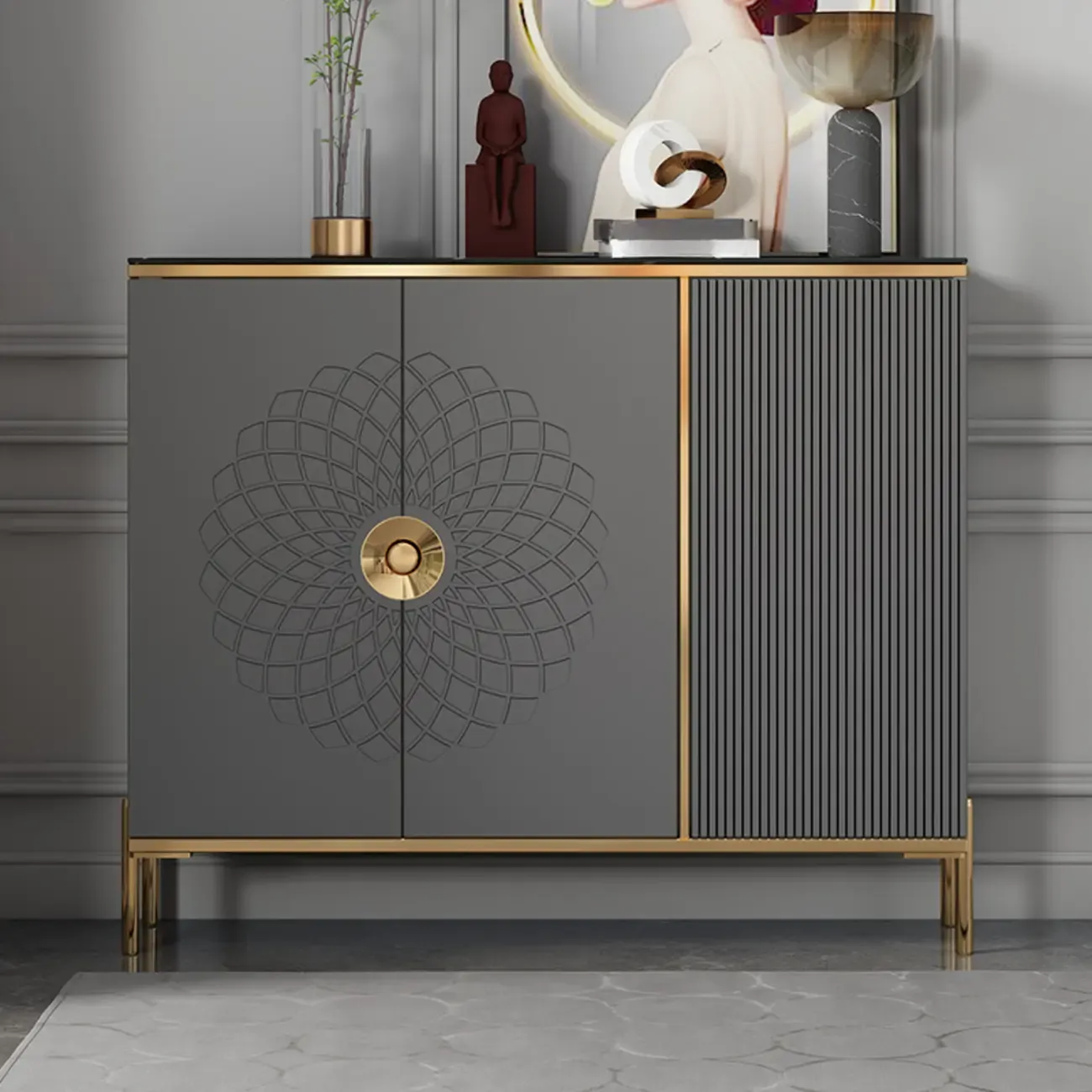 Freestanding Stylish Adjustable Shelves Shoe Storage Cabinet Image - 12