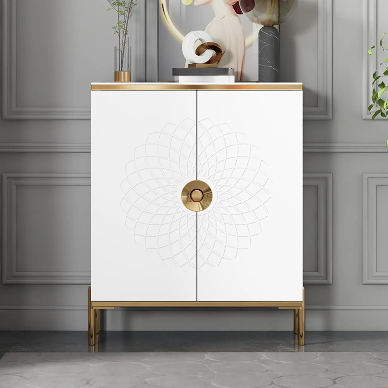 Freestanding Stylish Adjustable Shelves Shoe Storage Cabinet Image - 10 | homeyfad