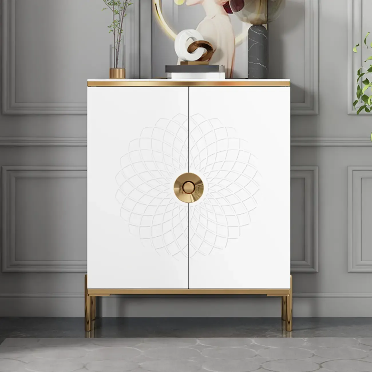 Freestanding Stylish Adjustable Shelves Shoe Storage Cabinet Image - 10