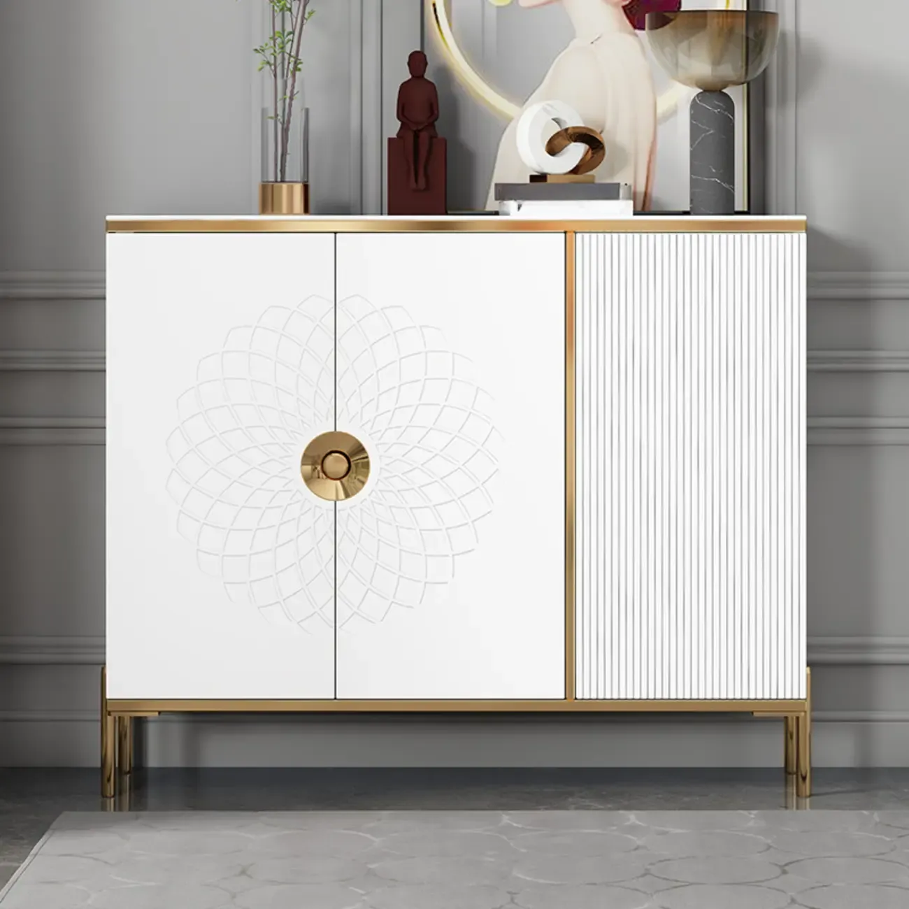 Freestanding Stylish Adjustable Shelves Shoe Storage Cabinet Image - 14