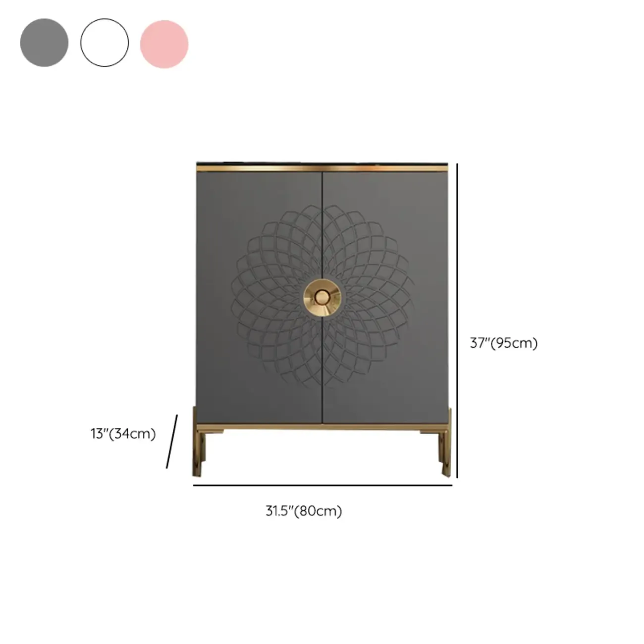 Freestanding Stylish Adjustable Shelves Shoe Storage Cabinet #size