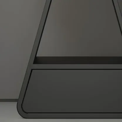 Simple Rectangular Wood Black-White 2 Drawer Nightstand Image - 11