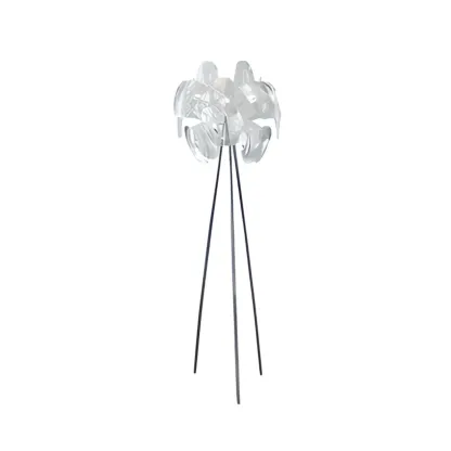 Modern Clear Acrylic Chrome Tripod Floor Lamp Image - 12