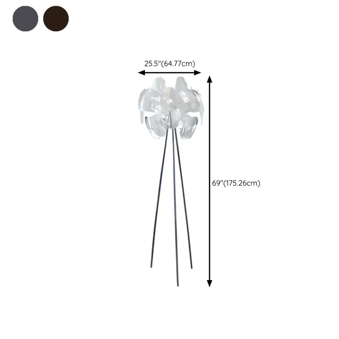 Modern Clear Acrylic Chrome Tripod Floor Lamp Image - 21 | homeyfad