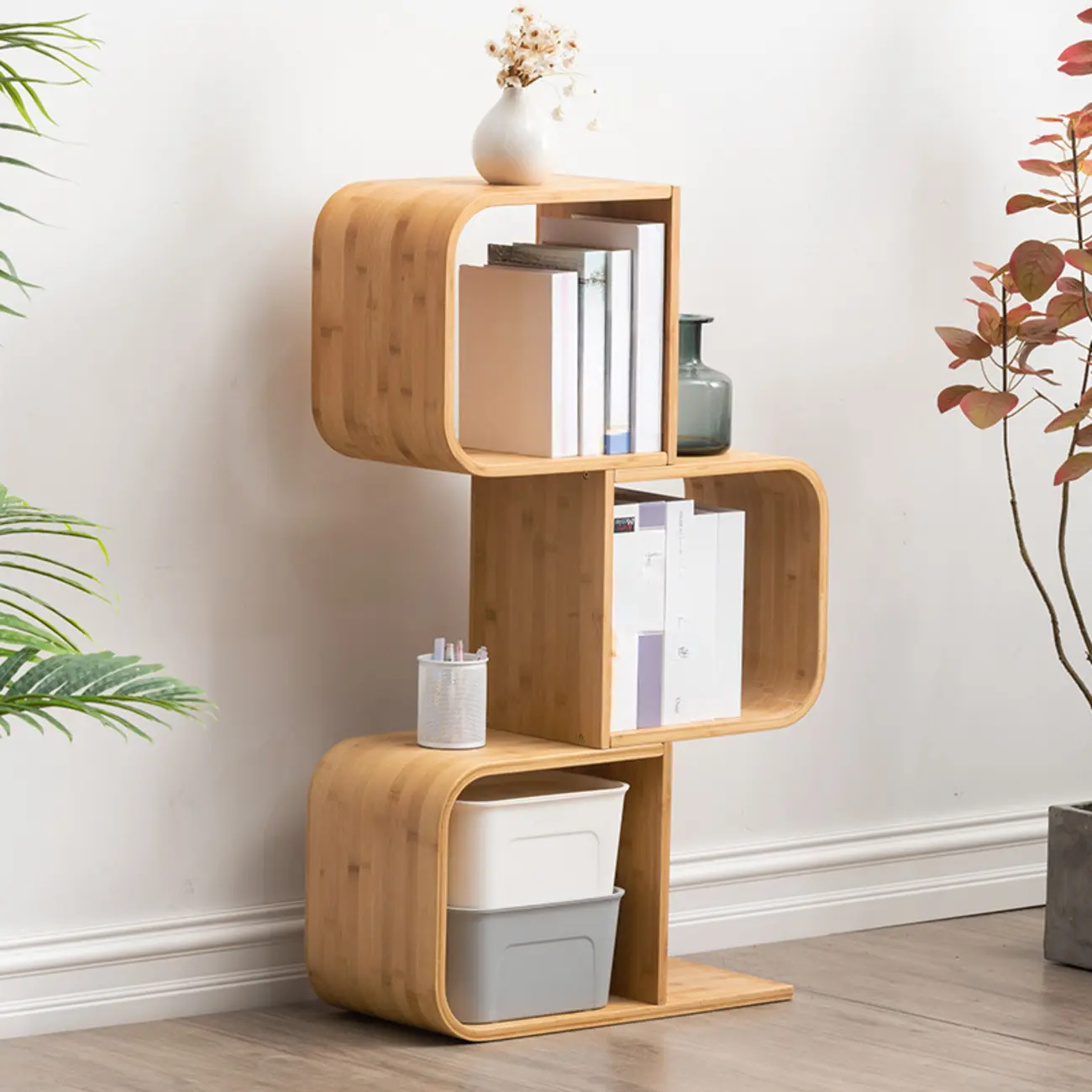Modern Geometric Open Cube Artistic Oka Bookcase Image - 2 | homeyfad
