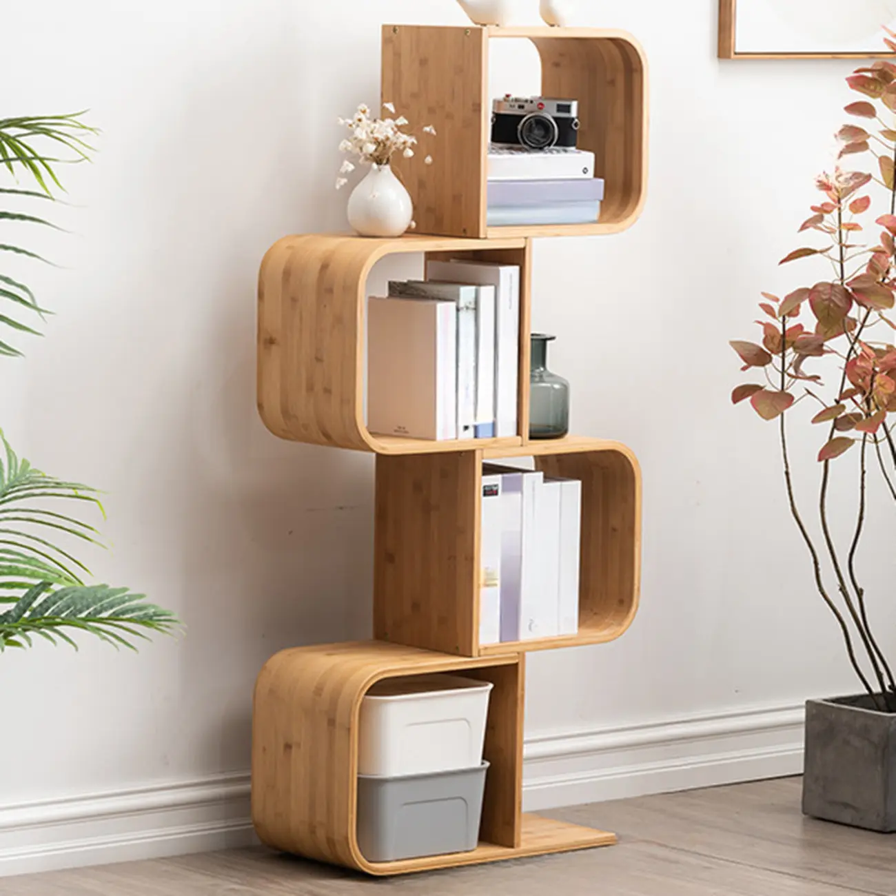 Modern Geometric Open Cube Artistic Oka Bookcase Image - 3 | homeyfad
