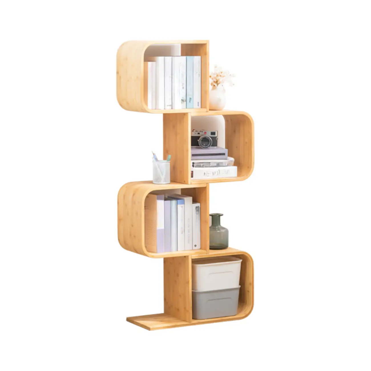 Modern Geometric Open Cube Artistic Oka Bookcase Image - 8 | homeyfad