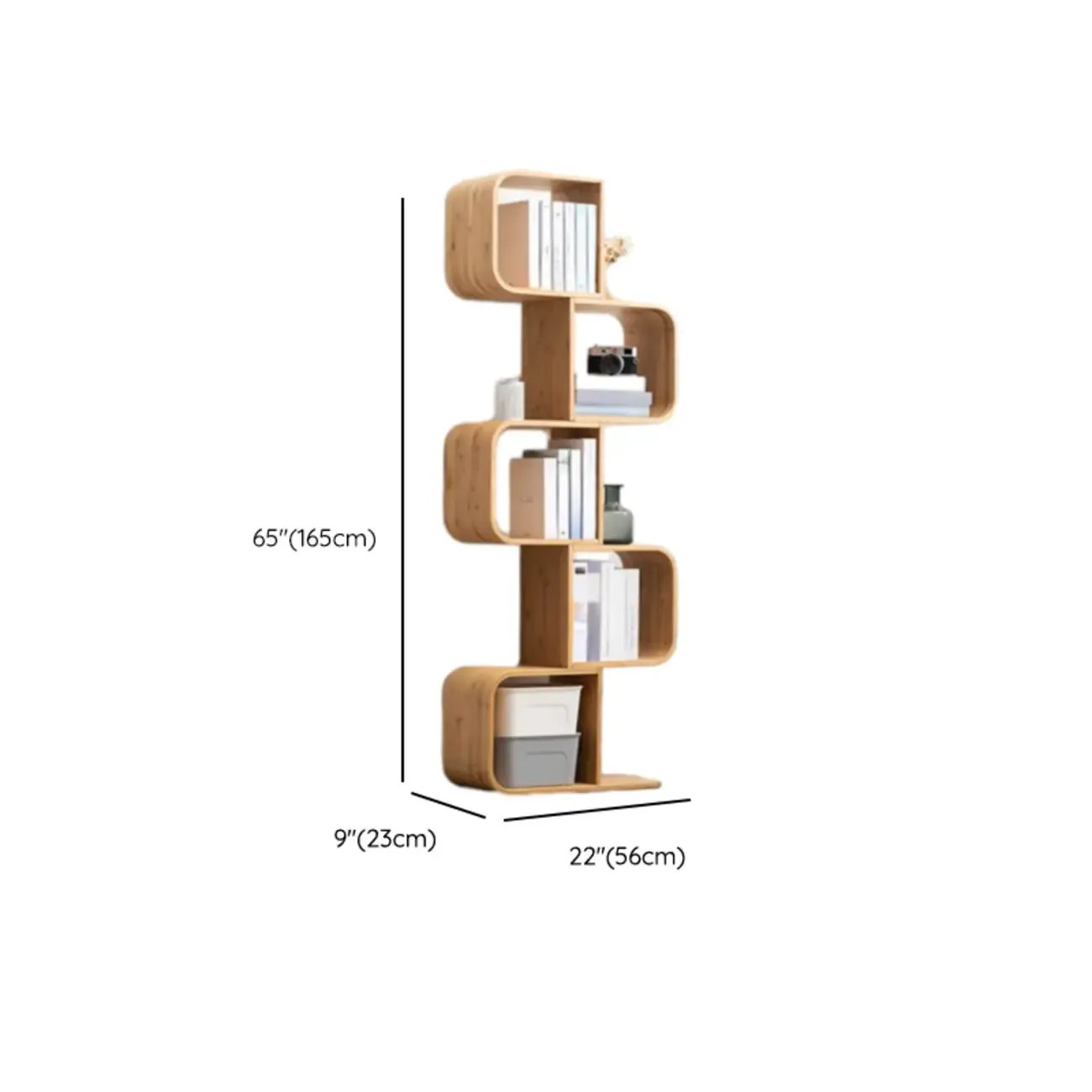Modern Geometric Open Cube Artistic Oka Bookcase Image - 13
