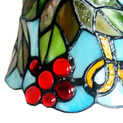 Vintage Stained Glass Heart Shape Table Lamp in Iron Base Image - 4