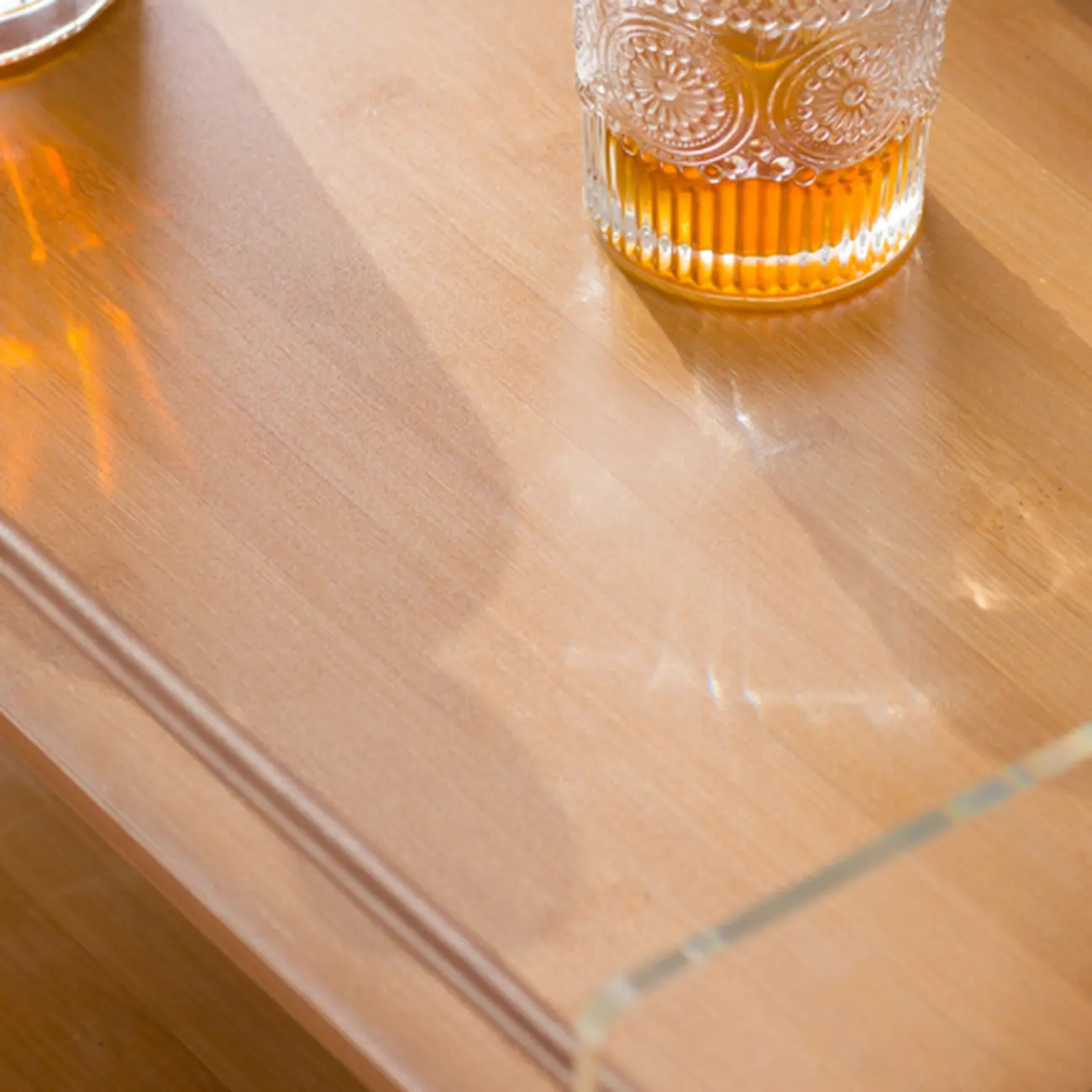 Trendy Moso Bamboo Acrylic 3-Shelf Side Table with Wheels Image - 10 | homeyfad